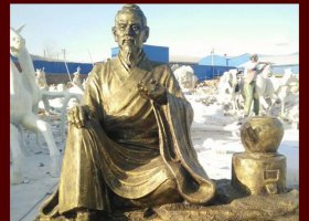 古代名人熬中藥的張仲景銅雕 張仲景雕塑南陽(yáng)泥塑理念房檐