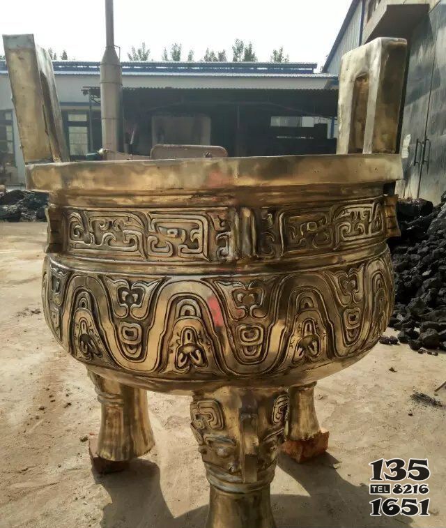 三足香爐寺廟銅雕 香爐雕塑廠家純金哈爾南瓜圖片