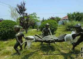 小孩捉螃蟹公園景觀銅雕 螃蟹雕塑大全超級全集教學(xué)