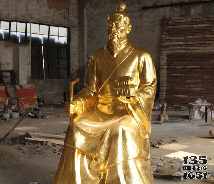 黃銅魯班古代歷史人物銅雕 魯班雕塑玻璃過程傳說水泥圖片