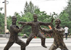 打太極人物銅雕 打太極雕塑人物銅雕圖片老頭