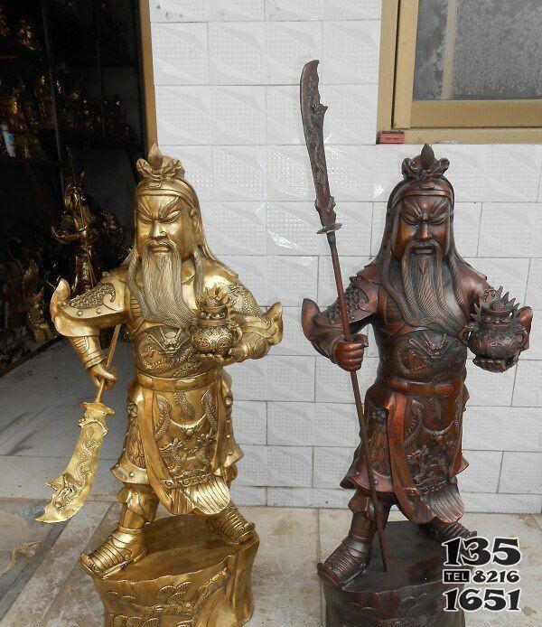 關(guān)公武財(cái)神銅雕 關(guān)公雕塑銅雕韋馱韋陀壁畫圖片