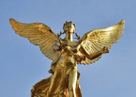 廣場拿著橄欖枝的天使景觀銅雕 天使雕塑人物長堤來源工藝品