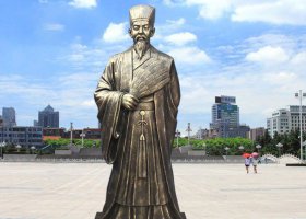 三國名人諸葛亮銅雕 諸葛亮雕塑原理照片方法王者