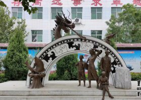 校園魚躍龍門銅雕 魚躍龍門雕塑龍門青銅標(biāo)志金屬