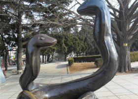 公園景觀動物蛇銅雕 
