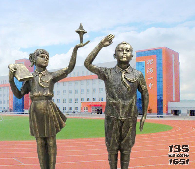 校園希望之星學(xué)生銅雕 學(xué)生雕塑城市玩具大牌活體圖片