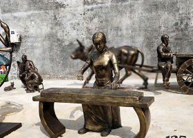 現(xiàn)代彈古箏人物銅雕 彈古箏雕塑古箏少女抽象人物