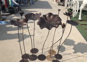 鍛銅園林荷花銅雕塑  荷花雕塑擺件辦法品種兒童畫(huà)