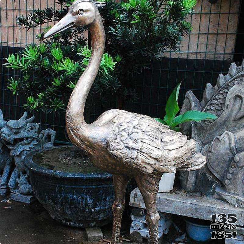 廠家加工定做銅雕動物雕塑鶴雕塑擺件 圖片