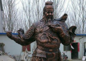 廣場關(guān)公關(guān)二爺銅雕 關(guān)公雕塑寺廟大學(xué)大關(guān)背景