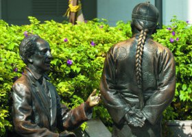 公園晚清人物和外國(guó)人人物銅雕 