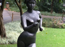 公園競走運(yùn)動(dòng)人物銅雕 