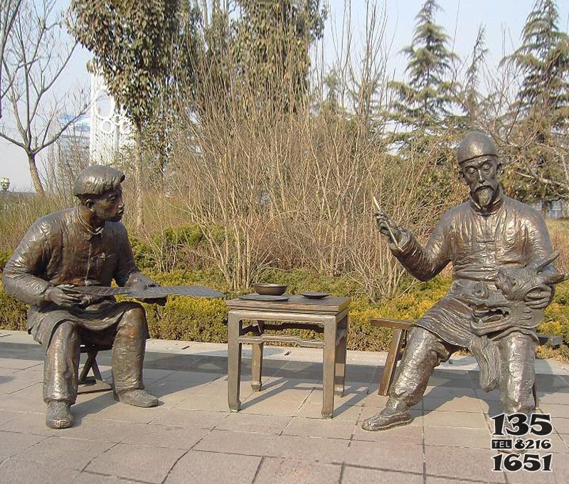 廣場(chǎng)銅雕人物老頭雕塑廠(chǎng)家直銷(xiāo) 圖片