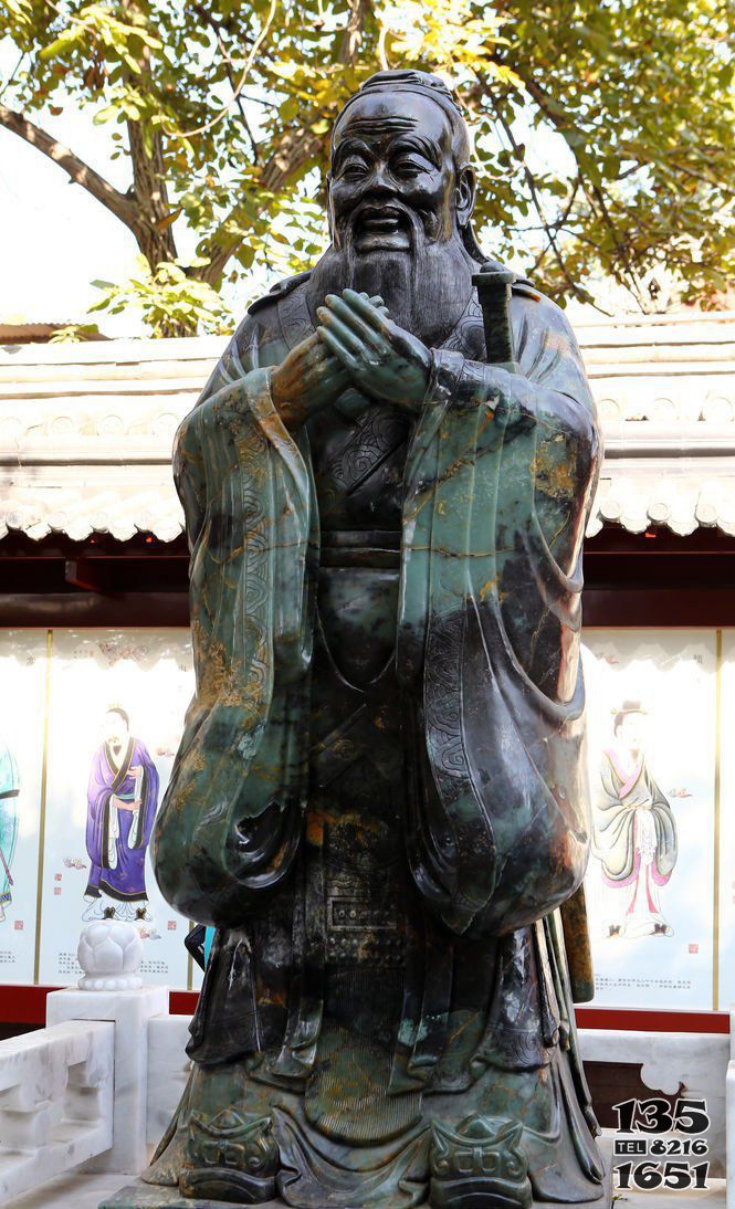 青銅孔子行教像雕塑 孔子雕塑校園國家廠商高度圖片