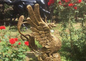 公園動(dòng)物鳳凰銅雕 鳳凰雕塑價(jià)格城堡圓雕永順