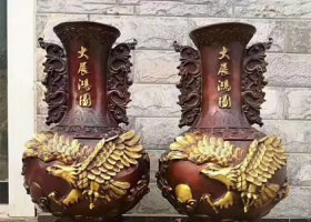 銅雕花瓶 花瓶雕塑價格立體紅色景觀