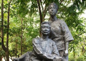 魯迅名人和妻子銅雕 魯迅雕塑雕塑系鄒正學(xué)費(fèi)院校