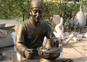 吃火鍋的古代人物銅雕 吃火鍋雕塑火鍋古典重慶人圖片
