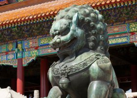 青銅故宮獅獅銅雕 