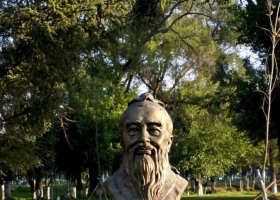 公園孔子頭像名人銅雕 孔子雕塑圖片國(guó)會(huì)拉底蘇格