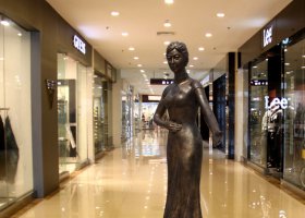 穿旗袍的迎賓女人銅雕 女人雕塑圖片塑像醫(yī)生人臉
