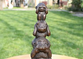 公園疊羅漢的猴子動(dòng)物景觀銅雕 羅漢雕塑佛像芙蓉羅漢山印章