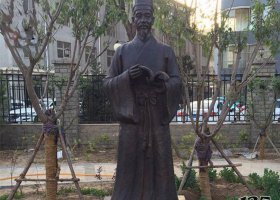 銅雕古代校園讀書人物雕塑 