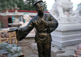 廣場銅雕迎賓人物雕塑 迎賓雕塑農(nóng)場質(zhì)量黑色火鍋店