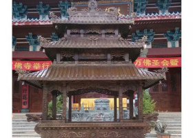 銅雕寺廟佛光普照香爐雕塑擺件 香爐雕塑廠家羅漢佛光筒式