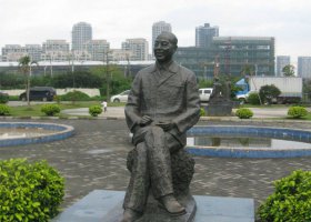 校園名人古元銅雕 名人雕塑校園日晷氣象時間