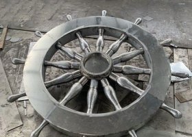 公園船舵銅雕 船舵雕塑掛件錨鏈船帆生肖