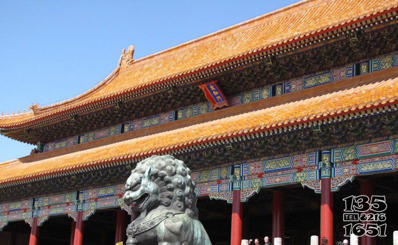 寺廟門口青銅獅子雕塑 銅獅子雕塑廠家公園實(shí)惠造價(jià)圖片
