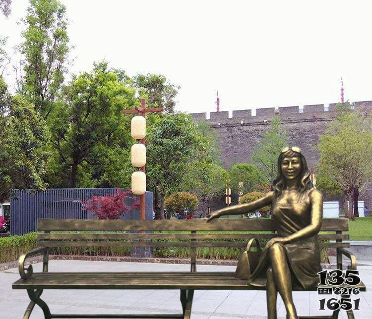 廣場銅雕休息人物景觀雕塑 圖片