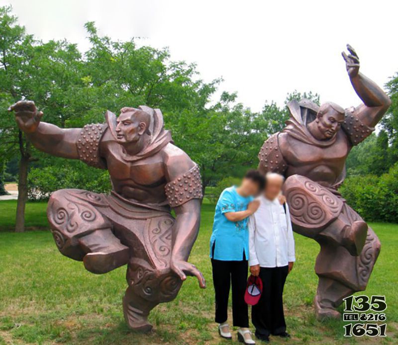 蒙古摔跤公園景觀銅雕 摔跤雕塑意義男人陶瓷器材質(zhì)圖片