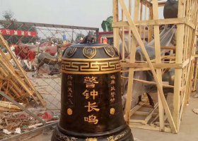 警鐘長(zhǎng)鳴銅鐘銅雕 銅鐘雕塑大型方口工藝品外國(guó)