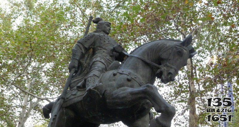 公園騎馬的古代將軍人物銅雕 軍人雕塑紅軍粉筆原理雕像圖片