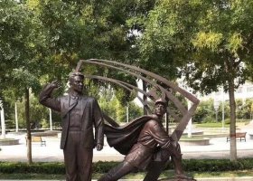 公園黨建人物愛黨銅雕 