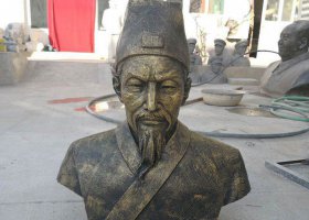 校園李時(shí)珍頭像銅雕 李時(shí)珍雕塑廠家靈芝中醫(yī)藥錢紹武