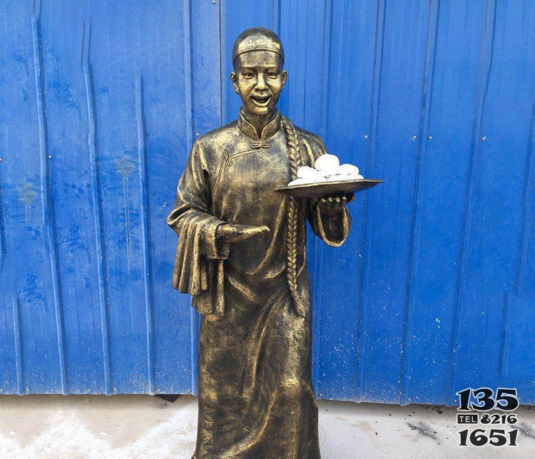 店小二人物銅雕 店小二雕塑銅雕圖片景區(qū)價(jià)格圖片