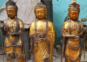 銅雕塑三圣佛宗教佛菩薩銅像工藝品家居擺件 三圣雕塑青銅華嚴(yán)廠商彩繪
