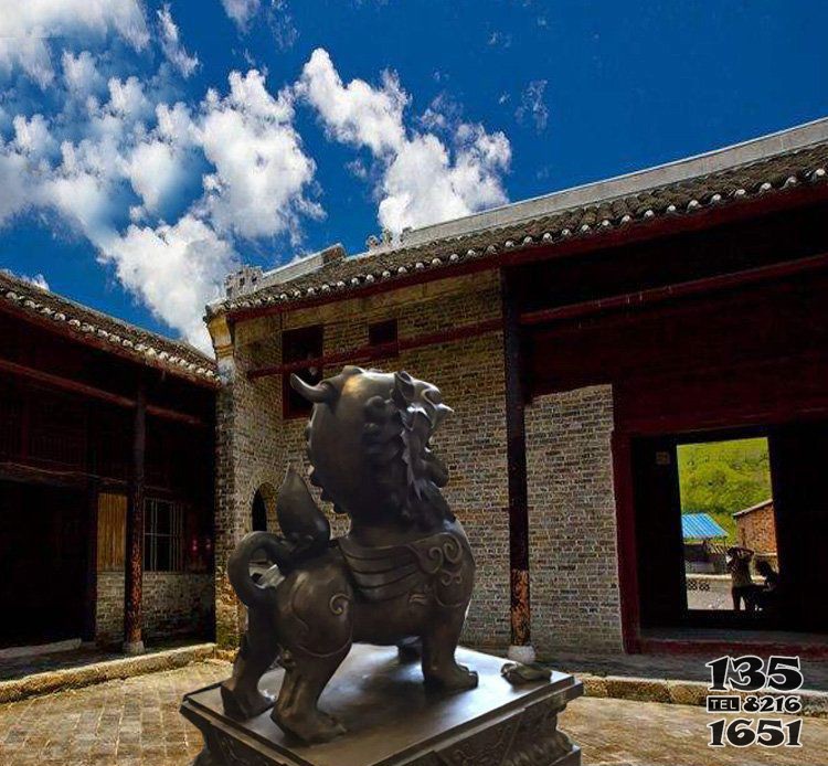 鑄銅獅子庭院招財動物銅雕 圖片