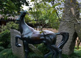 公園馬動(dòng)物銅雕 