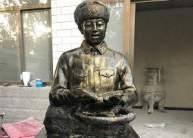校園名人雷鋒半身像銅雕 雷鋒雕塑素材黨旗課本大全