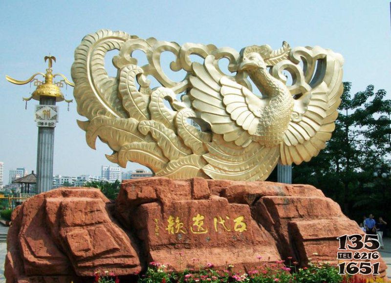 廣場(chǎng)鳳凰景觀銅雕 鳳凰雕塑大全歷代大件鈕章圖片