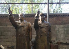 揮手的毛主席偉人銅雕 毛主席雕塑主席標語農(nóng)村白宮