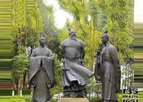 公園古代人物三曹銅雕  