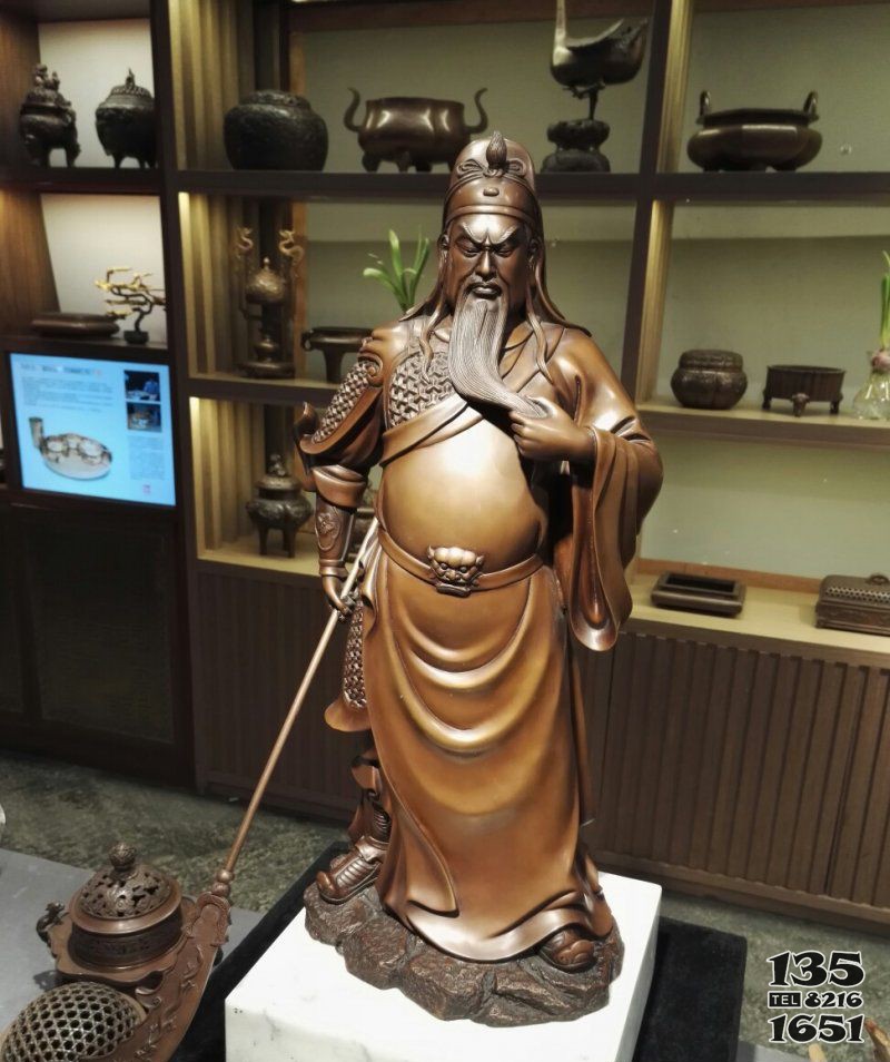 立式關(guān)公銅雕 關(guān)公雕塑大型馬上黑白黑臉圖片