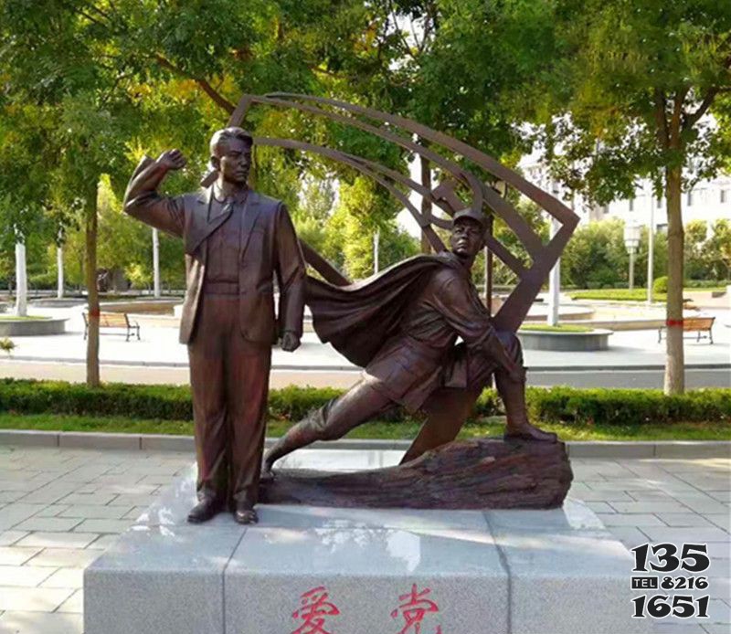 公園愛(ài)黨人物銅雕 圖片