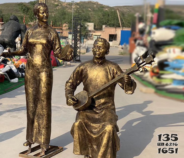 廣場(chǎng)商業(yè)街小品人物銅雕 圖片